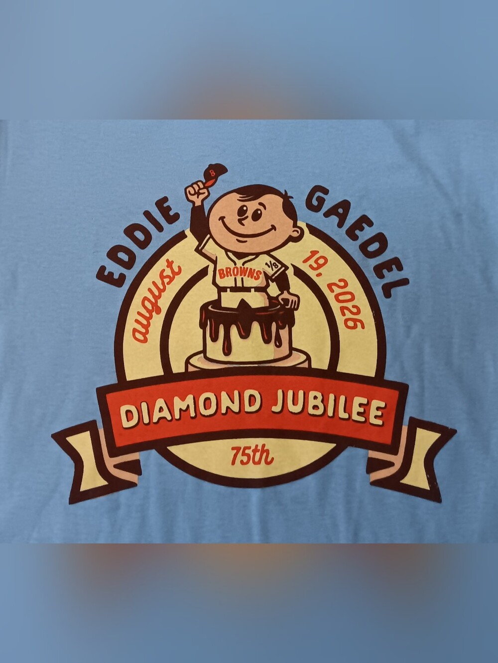 St Louis Browns Eddie Gaedel t-shirt 75th Anniversary Baseball History Orioles